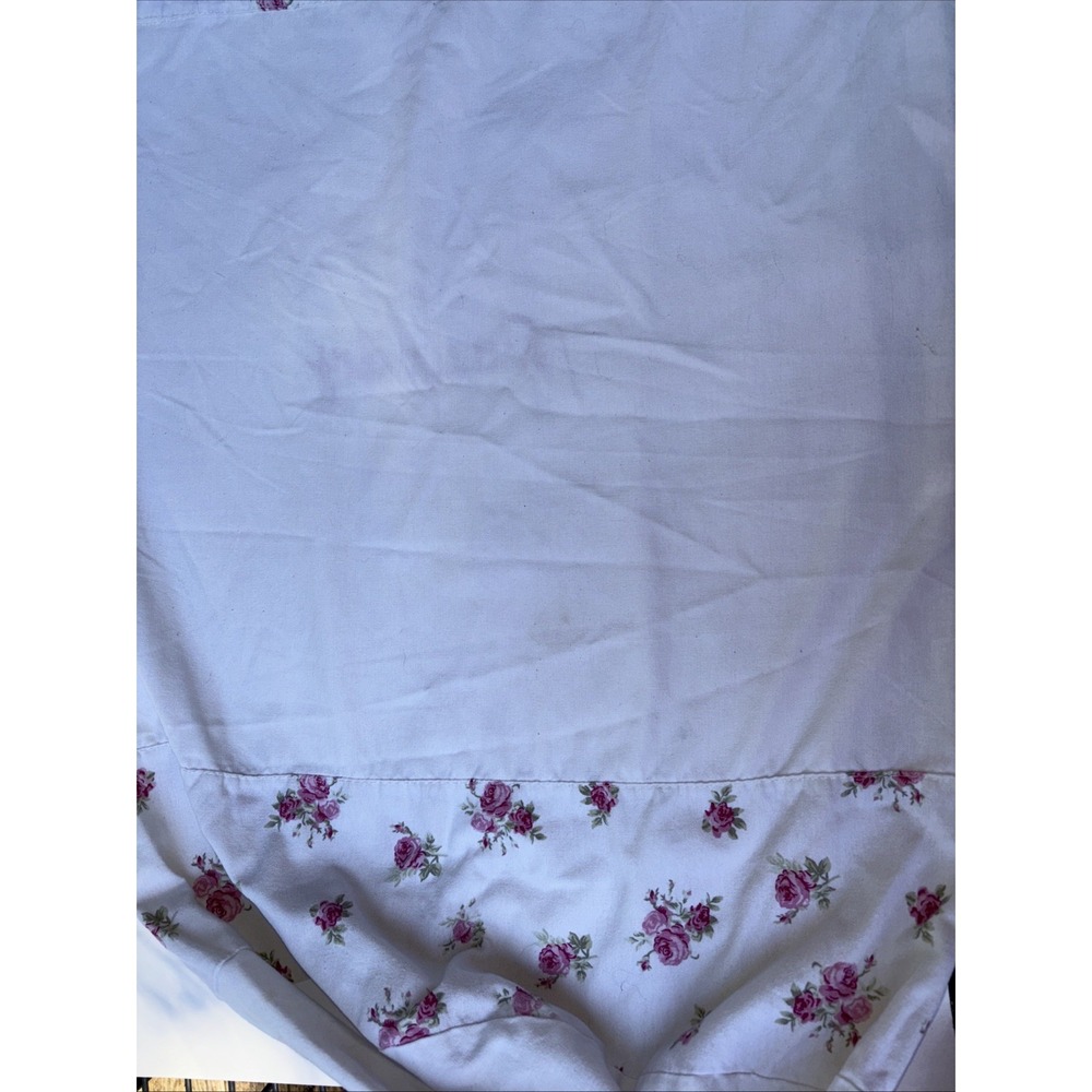 Cloth Laundry Bag Drawstring Floral Retro Flower Pink White Green - Picture 6 of 7